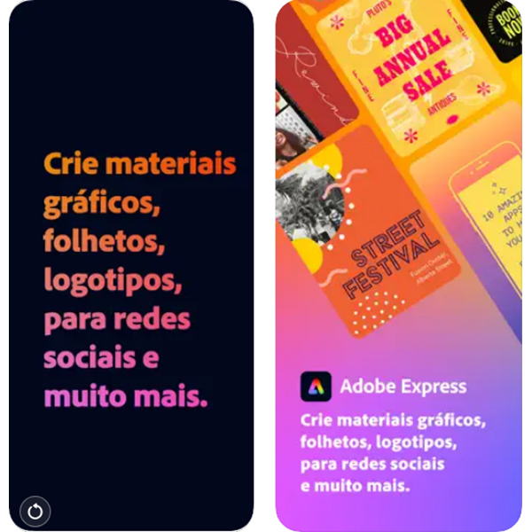 Adobe Express aplicativos design gráfico