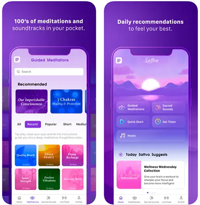 aplicativos de meditação sattva