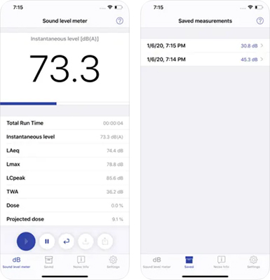 NIOSH Sound Level Meter aplicativos saúde auditiva