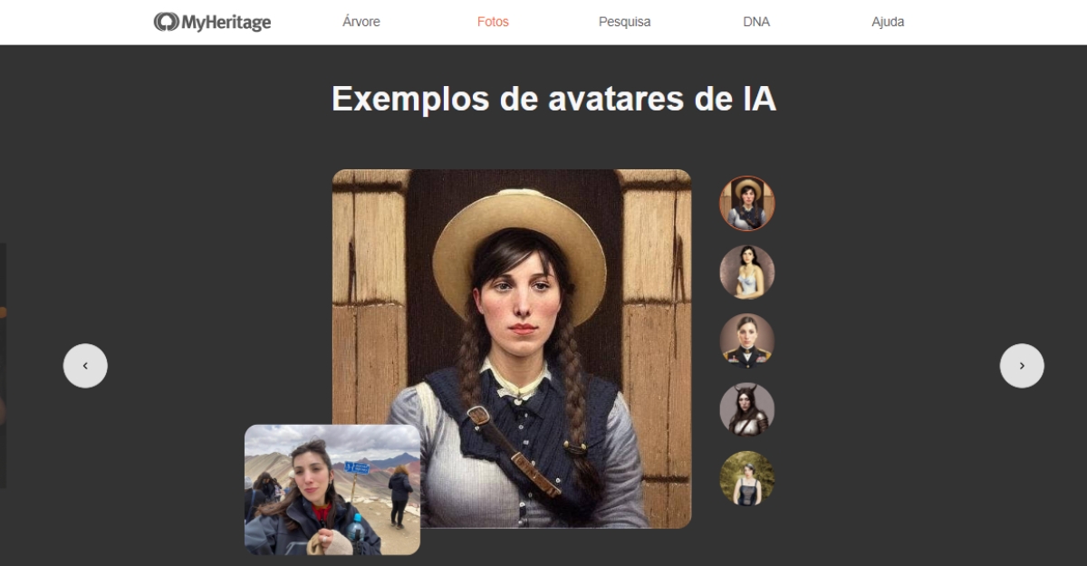 Aplicativo mostra você em diferentes épocas históricas